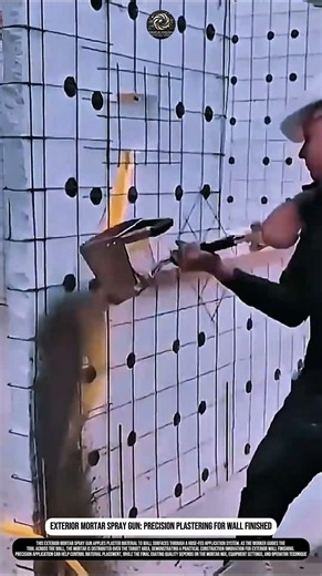 Exterior Mortar Spray Gun: Precision Plastering for wall finished #innovation #worktool #process
