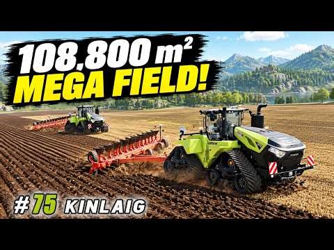 Creating a 108,800 m² MEGA FIELD With Two Giant Plows! | FS25 with DLSS 5 | Kinlaig | Timelapse #75