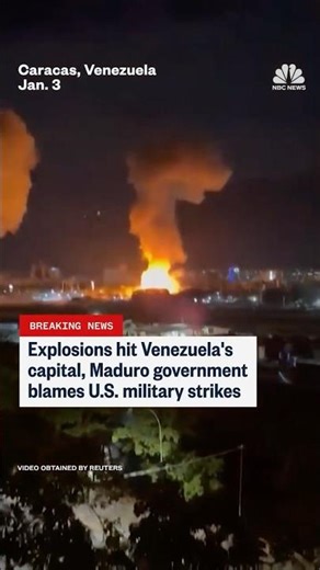 Explosions seen from window in Caracas, Venezuela