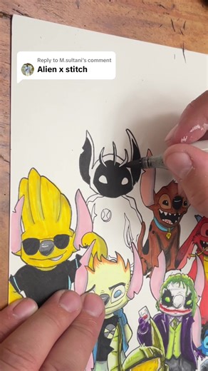 Replying to @M.sultani Stitch as Alien X! #stitch #liloandstitch #alien #alienx #ben10 #alienforce #art #drawing #disney #cartoonnetwork