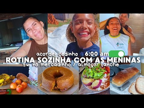 ROTINA SOZINHA COM AS MENINAS/ACORDEI CEDINHO/ALMOÇO/LANCHE/VLOG