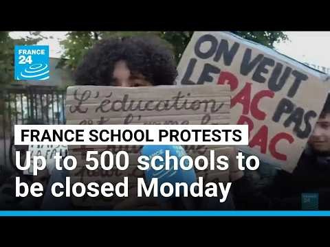 Up to 500 French schools to be closed Monday as protests continue • FRANCE 24 English