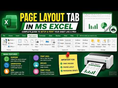 Page Layout Tab in Excel | Microsoft Excel | IT Computer Academy | Beginner to Advanced |