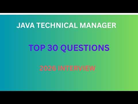 Java Technical Manager Interview Questions & Answers | Top 30 Real-Time Questions 2026