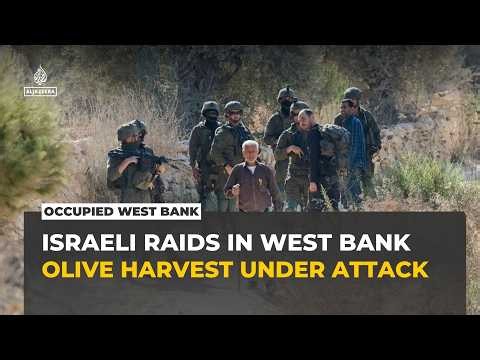 Israeli forces raid occupied West Bank as settler attacks target olive harvest