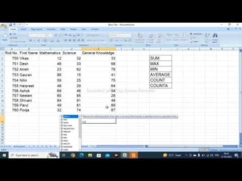 All Basic Formulas and Functions of Excel you must know || Basic Formulas in Excel | #excel