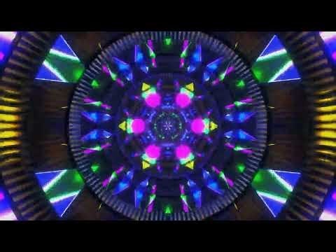 4K 3 Hours Relaxing Blue Color Cyber Tunnel Neon Light Screensaver Abstract Tv Background Video Loop