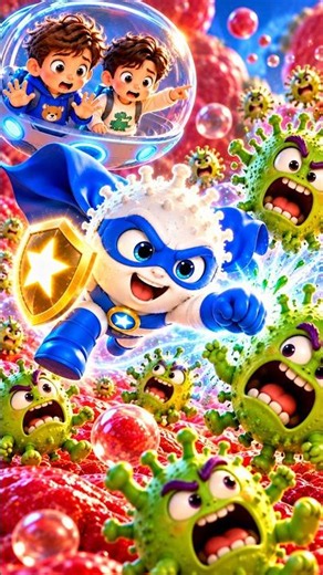 😱 GERMS ATTACK! 🦠 Superhero Saves Jimmy & Max! 🦸 #shorts