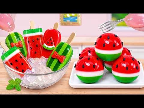🍧 Delicious Watermelon Ice Cream 🍉 Yummy Fruit Jelly Recipe Making | Sweet Baking