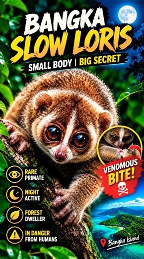 Bangka Slow Loris: So Cute… Yet Venomous! 😱 | Rare Animal Documentary #weirdwildlife 0