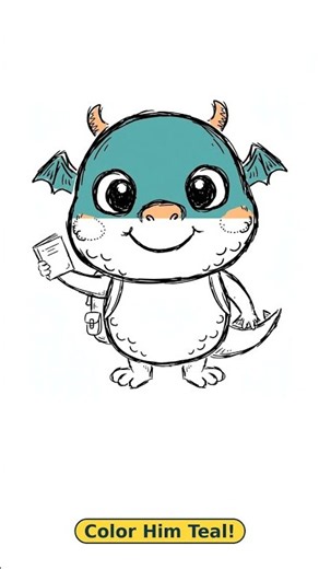 Draw Draco for School! 🎒 Baby Dragon Doodle #shorts