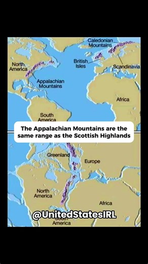 The Appalachian Mountains are the same range as the Scottish Highlands