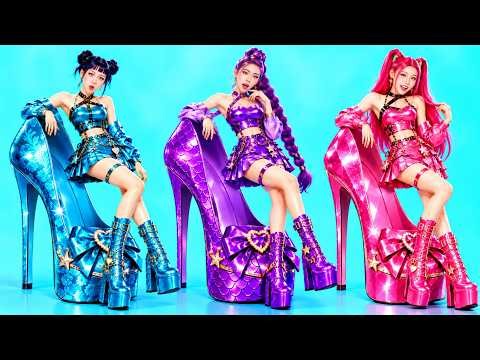 Broke Vs Rich Vs Giga Rich Huntrix Girls In Makeover Challenge! KPop Demon Hunters