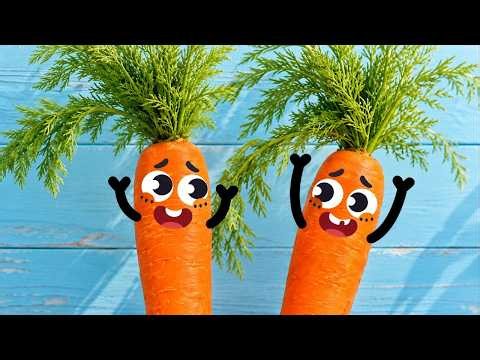 Excited Carrot Duo Garden Adventures! 🥕🌿☀️ Doodland Veggie Compilation