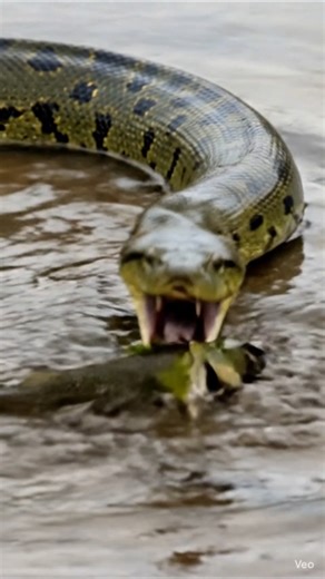 Green Anaconda ka Silent Attack 😱 | Real Wildlife short #Shorts #WildlifeShorts #SnakeHunt #Anaconda