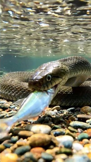 Snake 🐍 eating small fish 🐟