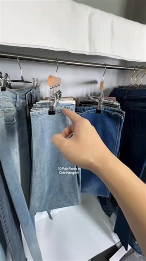 My closet used to look like a fabric explosion every morning — but this 10-clip organizer clearly didn't get the memo. 🧥✨ It hangs 10 items in the space of one hanger, turning chaos into curated order in seconds. The stainless steel clips glide smoothly and hold everything securely, from leggings to denim, without stretching or slipping. Now I can actually see all my clothes—and my closet finally breathes. Goodbye, digging. Hello, harmony. 🏡👗 #ClosetOrganization #SpaceSavingHack #NeatCloset #