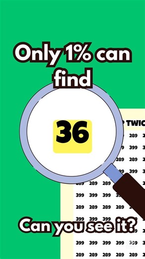 Find the Number 36 in 7 Seconds! 🔍 Quick Brain Puzzle #Shorts