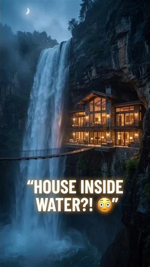 We Built a House Inside a Waterfall 😳 | Impossible Engineering #waterfall #shorts #usa #construction
