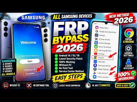 ✅ All Samsung FRP Bypass 2026 👉 Android 14/15/16 | Google Lock Skip | Latest PC Method