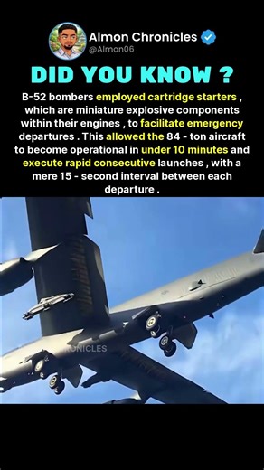 B-52 bombers employed cartridge starters, which are miniature explosive componen...