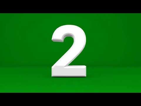 1 2 3 Countdown Green Screen | 3D Shadow Number Countdown 60 Seconds - Clean Style