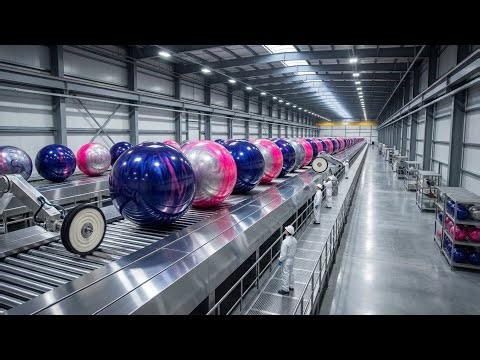 Inside the Bowling Ball Factory: Casting Swirling Resin Spheres (Full Process)