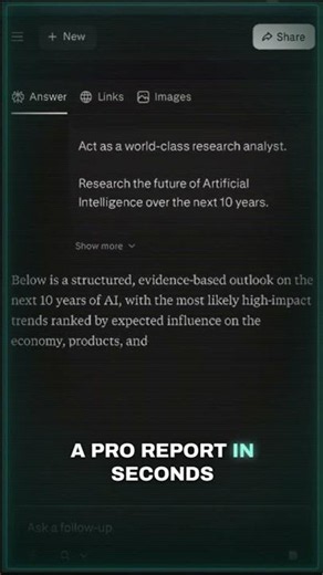 Perplexity AI Secret 🤯 One Prompt = Professional Research Report! #shortsfeed#aitools2026 #viral#fyp