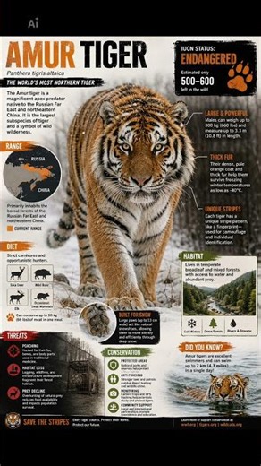 The Amur Tiger: The World's Largest and Rarest Tiger 🐅❄️
