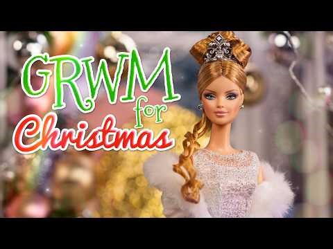 Get Ready With Me for Christmas | Vintage Holiday Barbies | DIY Photo Backdrop