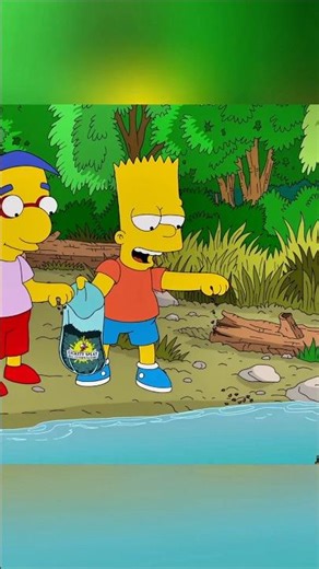 Bart became friend with frogs #simpsons