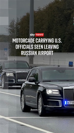 Motorcade carrying U.S. officials seen leaving Russian airport