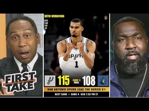 FIRST TAKE | Wemby is best player in playoffs - Stephen A. on Spurs beat Wolves in GM 3 to lead 2-1