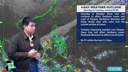 Public Weather Forecast issued at 5AM | January 2, 2026 - Friday DOST-PAGASA Weather Specialist: Daniel James E. Villamil #weatherreport #dostpagasa | DOST-PAGASA