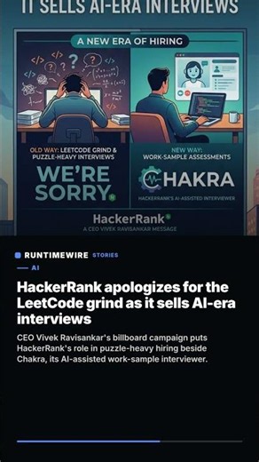 HackerRank apologizes for the LeetCode grind as it sells AI-era interviews #Shorts