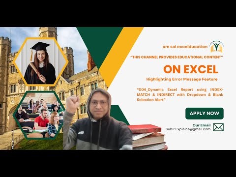 004_Advanced Excel Lookup | INDEX-MATCH with INDIRECT Across Multiple Sheets + Blank Dropdown Alert