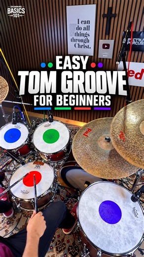 Easy Tom Groove for Beginners | Simple Drum Lesson #drumlessons