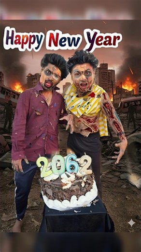 NEW YEAR 2062 में Zombie🧟 बन गया😱#newyear2026 #newvideo #shorts #zomie