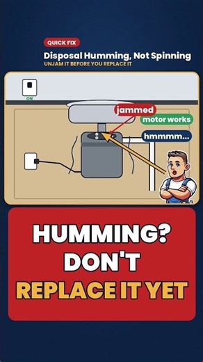 Garbage Disposal Humming But Not Spinning? Try This Before You Replace It #Shorts
