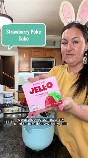 Easy Strawberry Jello Poke Cake for Easter