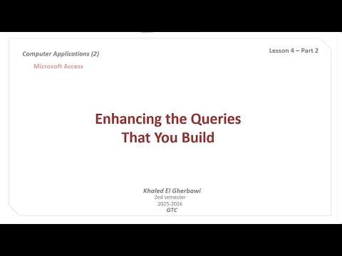 MS Access - Lesson04 - Part02