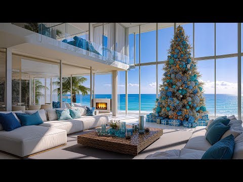 Morning Jazz In A Cozy Christmas Seaside Living Room - Relaxing Jazz & A Beach Vibes Help Relax
