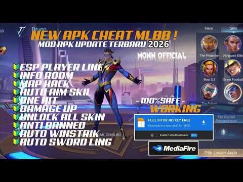 ML MOD MENU MLBB CHEAT NEW UPDATE - MAP HACK / UNLOCK ALL SKIN / NO KEY / NO EXPIRE / SAFE 100%