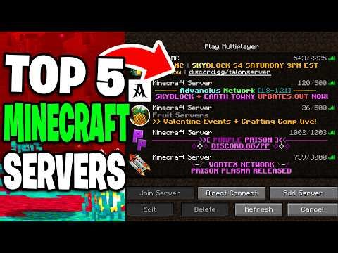 *NEW* Top 5 BEST MINECRAFT SERVERS To join in 2026 (1.21.11)