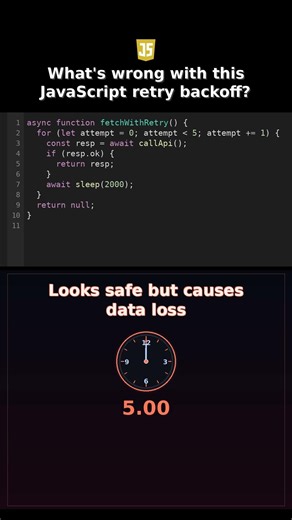 Whats wrong with this JavaScript retry backoff? #javascriptsecurity