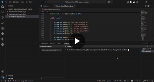 Java Student Result Management System with MySQL | Divyadharshini G posted on the topic | LinkedIn