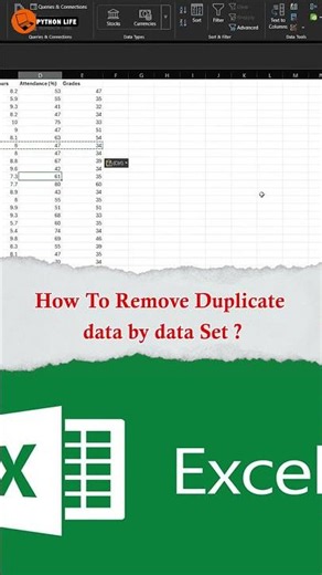 Remove Duplicate Entries in Excel | Data Analysis Student Data | Python Life