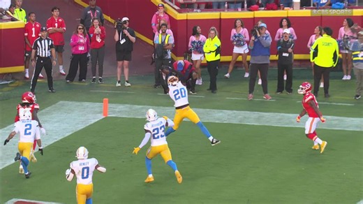 Cam Hart's INT renders Mahomes' deep pass as punt
