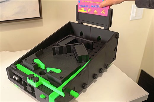 Up-Close Look at the Fully Mechanical 3D-Printed Pinball Machine Anyone Can Build