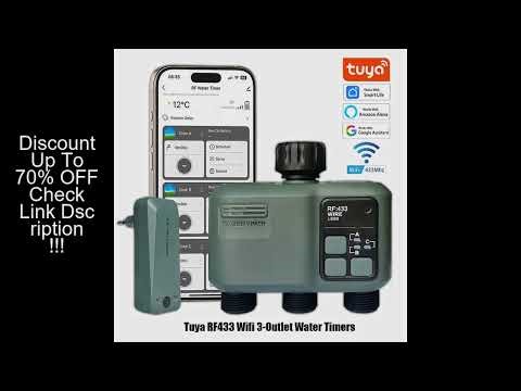 2025 Tuya Wifi+RF433 smart Garden Sprinkler Water Timer by 3 Way Rain Delay Filter Programmable Auto